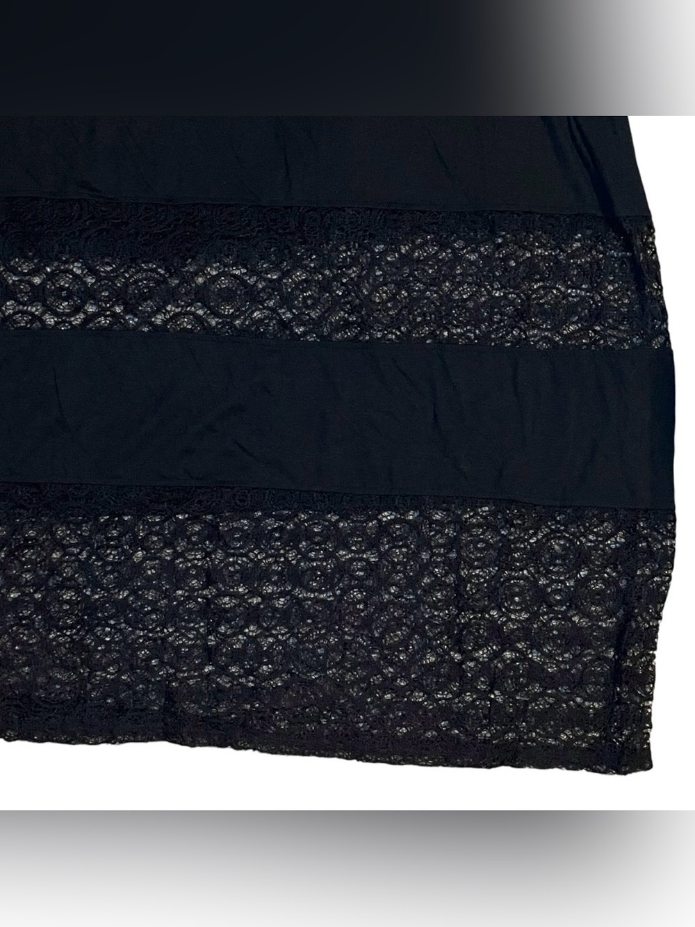 PURE ENERGY- Black Tube Top Maxi Dress - Lace Insert Layers - NWT - 1X - Picture 4 of 6